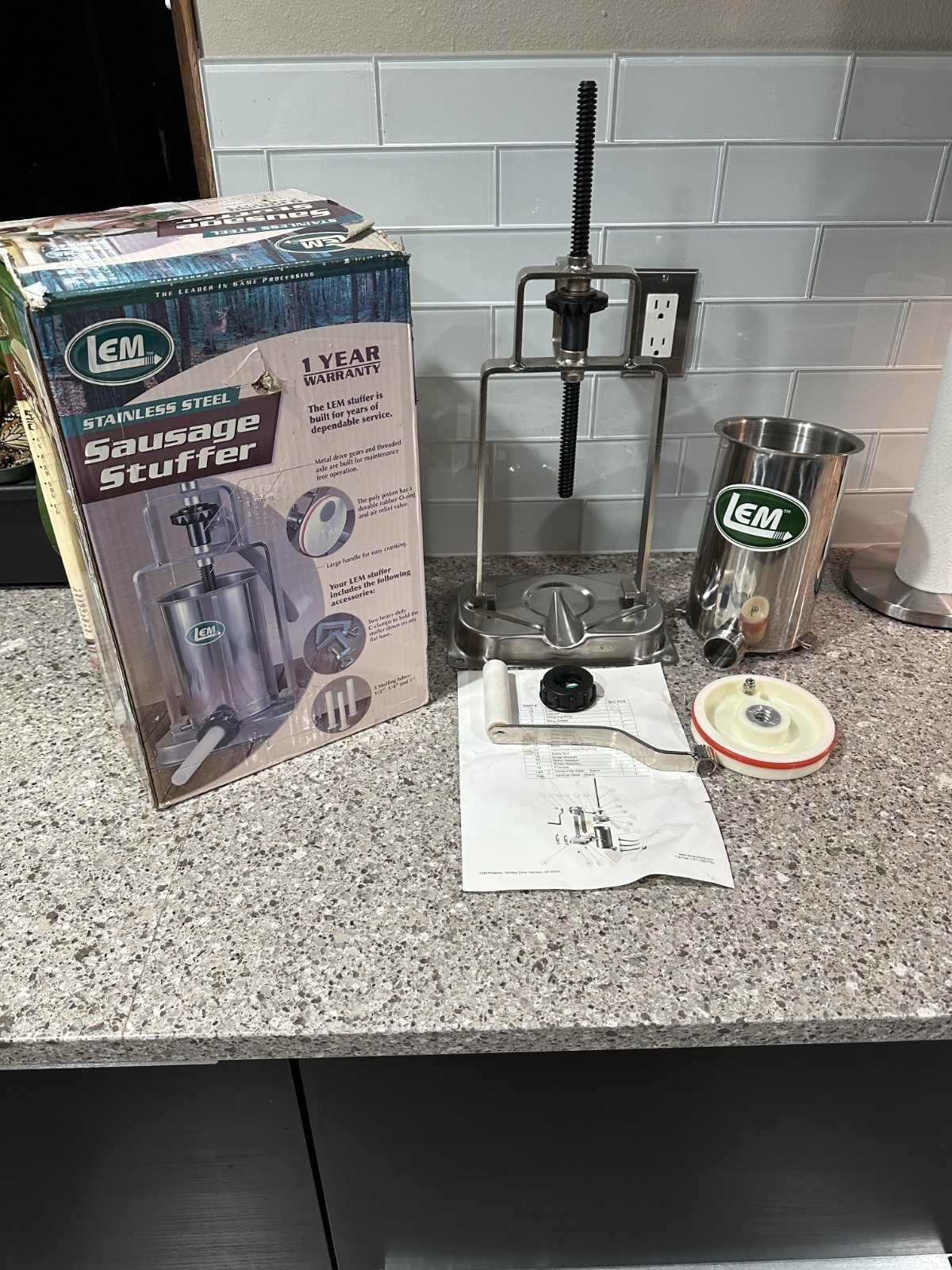 LEM Mighty Bite 5 lb. Stainless Steel Vertical Sausage Stuffer Maker