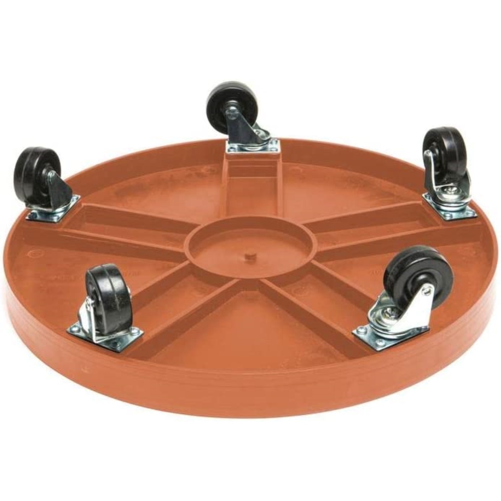DeVault Enterprises Round Plastic Plant Dolly, Terracotta, 16"