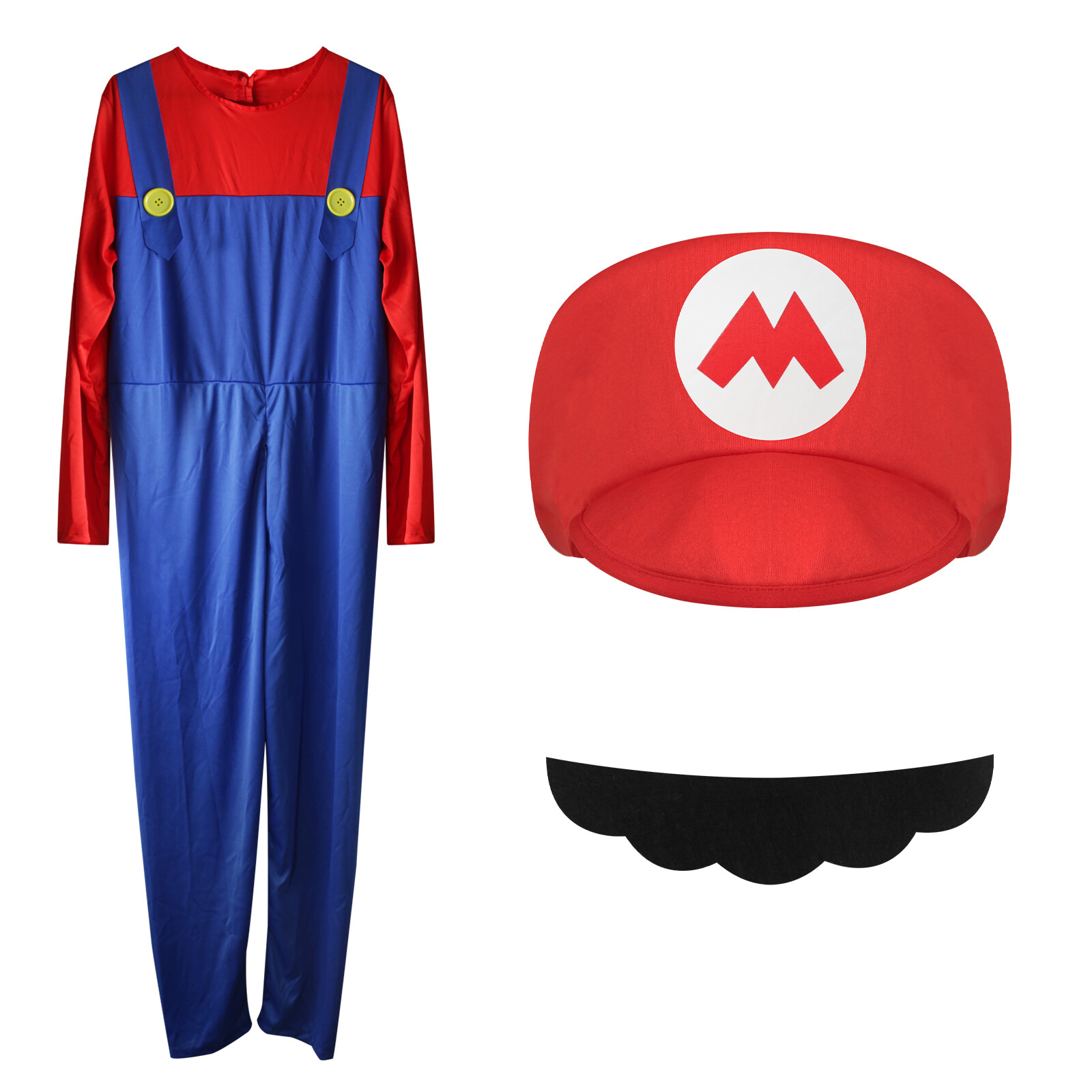 Halloween Super Mario Costume and Luigi Fancy Dress Plumber Bros Complete Set