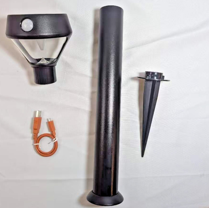 Lot of 6 Ring 5AT1S6-BEN0 Smart Solar LED Pathlight, Motion-Activated Black