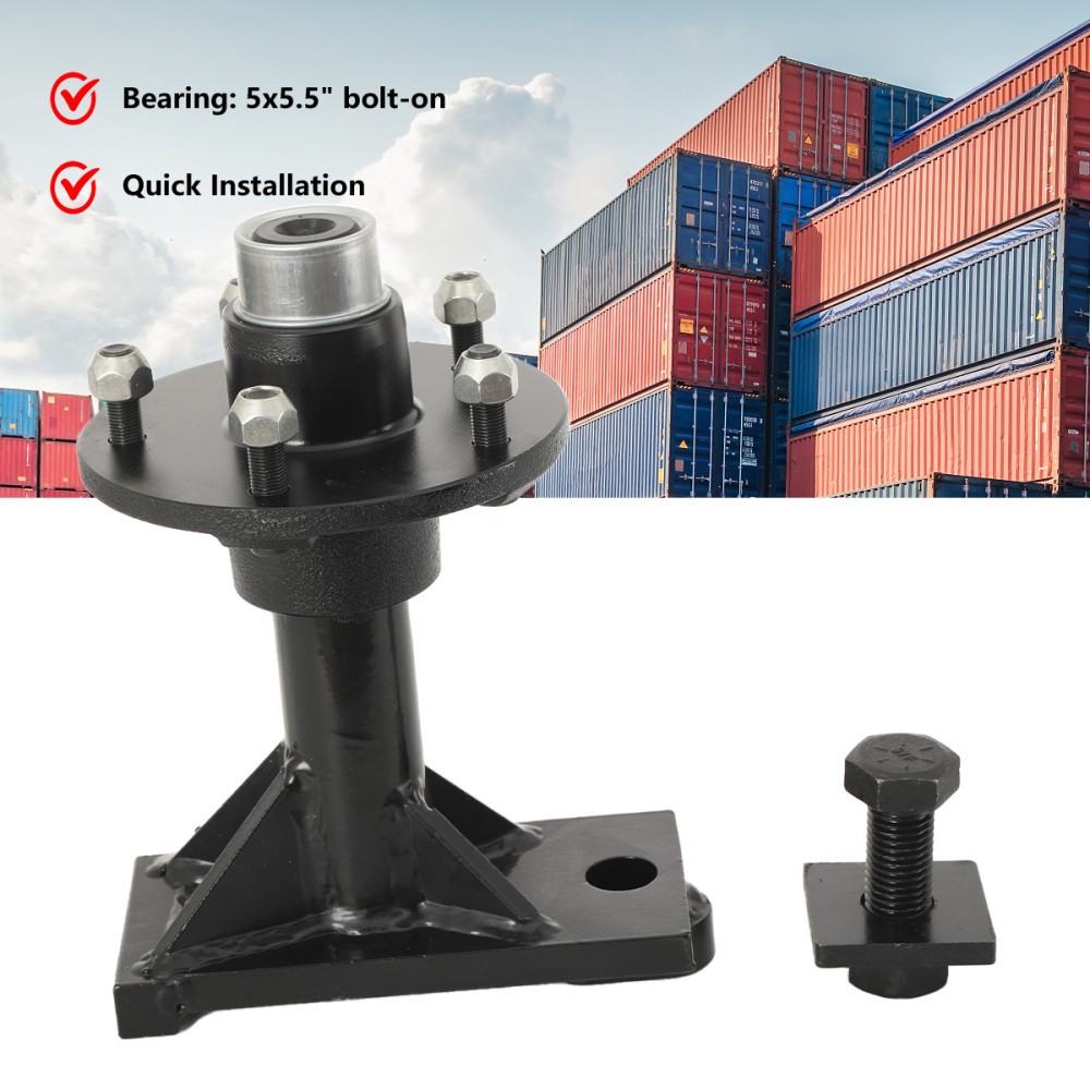 5x 5.5 Lug Shipping Container Wheels Bolt-on Spindle Kit US