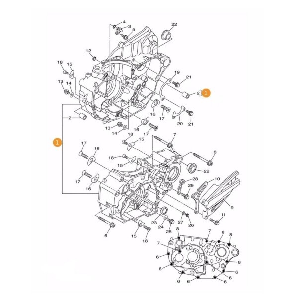 YAMAHA Genuine 2013-2021 RAPTOR 700 YFM700R Crankcase Assy 1PE-15100-09-00 New