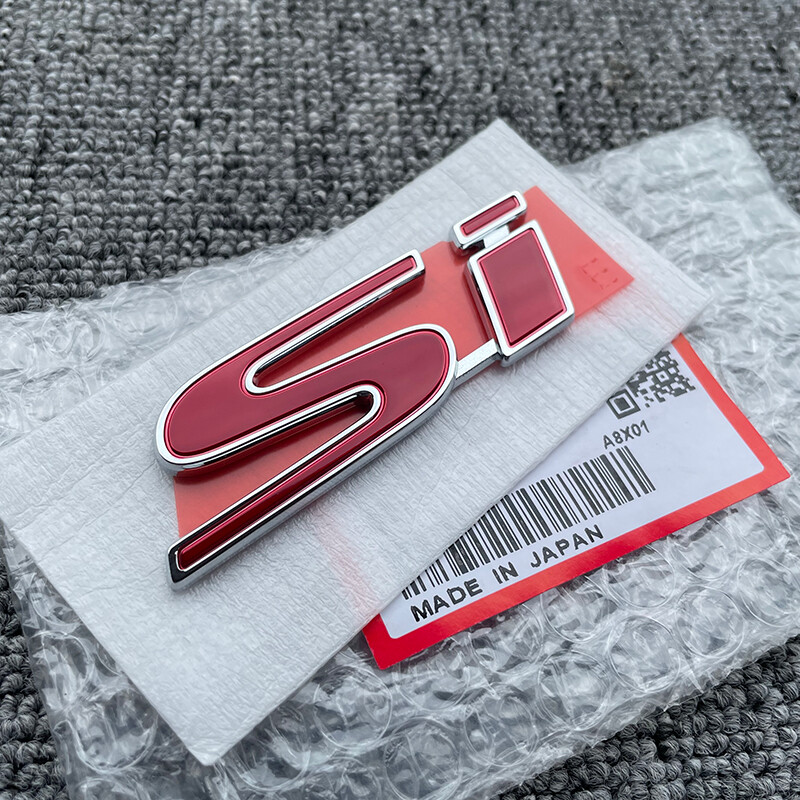 GENUINE OEM Red Si Emblem For honda civic 2Dr 4Dr Trunk Rear Badge Sticker Decal