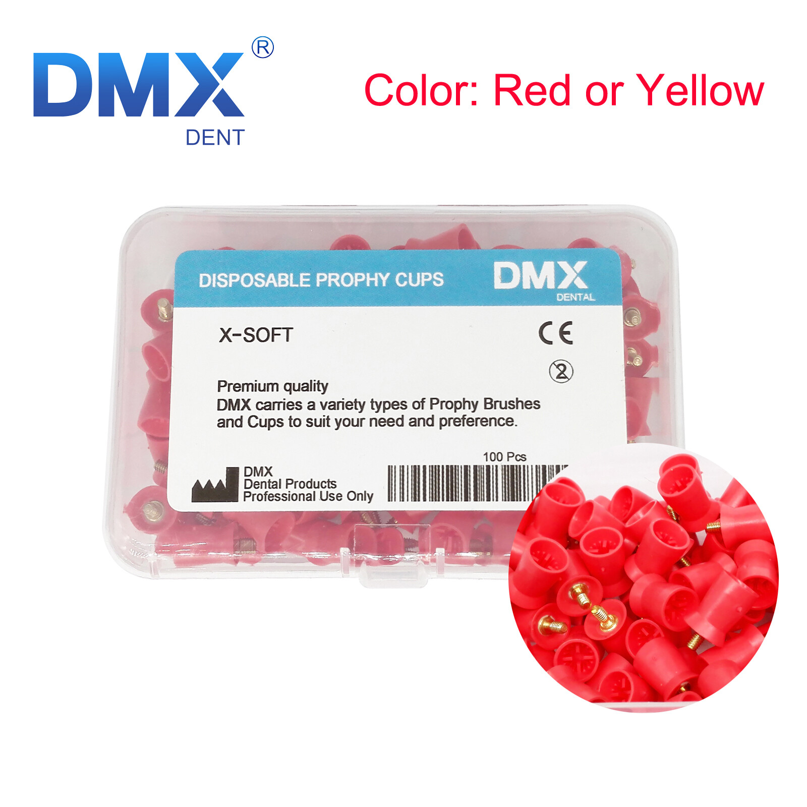 DMXDENT Dental Prophy Prophylaxis Polishing Cups Webbed Screw/Snap on Latch-Type
