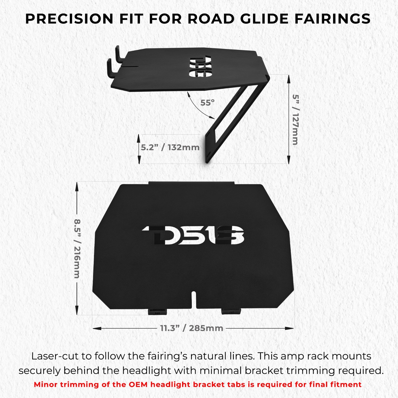 DS18 Harley-Davidson Road Glide Amplifier Rack for models 2014–2023