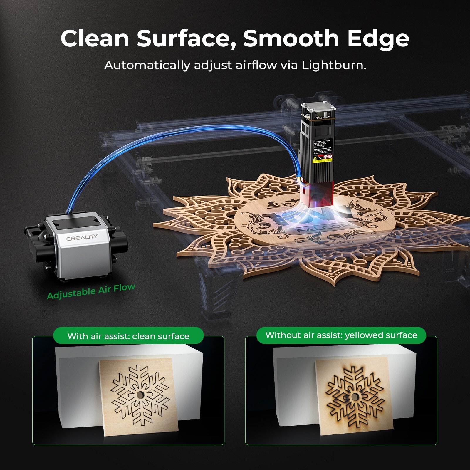 Creality Falcon Pro 10W Laser Engraver with Air Assist, Laser Cutter Machine