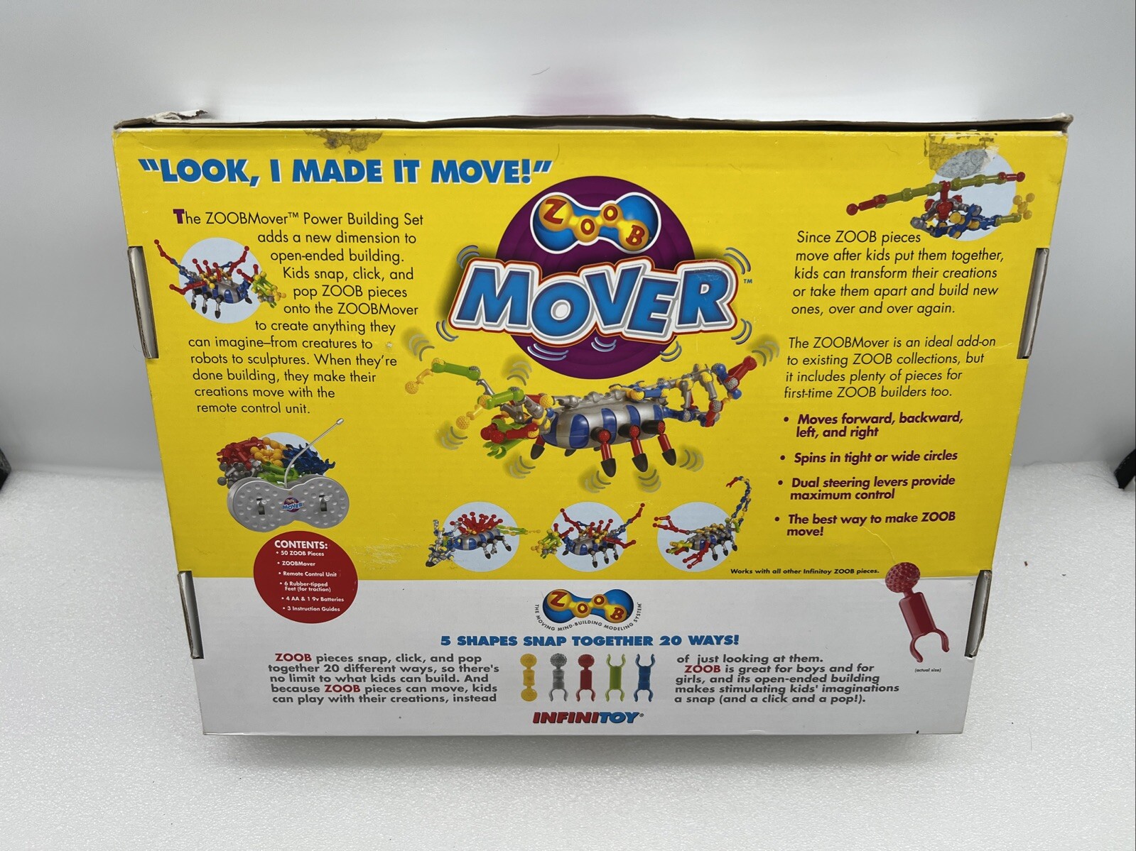 ZOOB MOVER Motorized Remote Control 40 piece 3D Creative Building Tested!