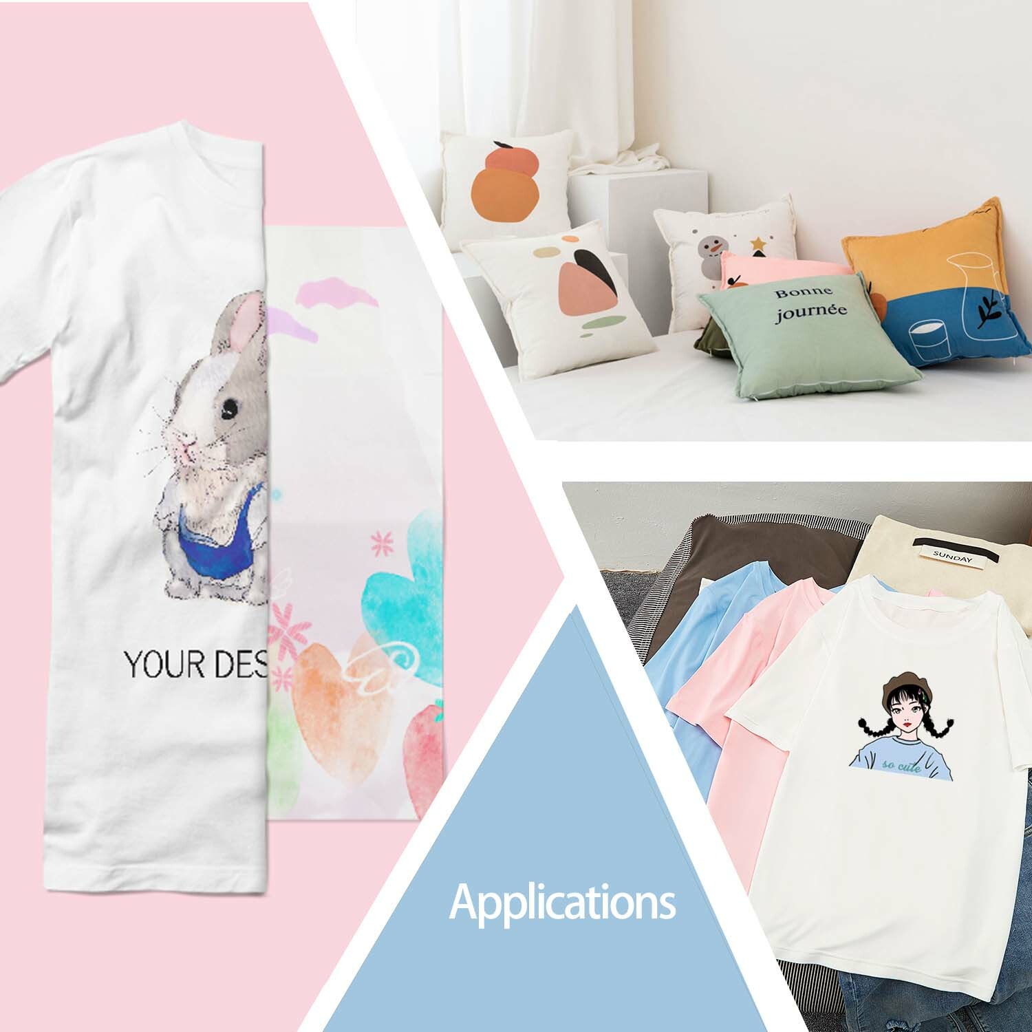 30 Sheets Printable Light T-shirt Iron-on Heat Transfer Paper Inkjet & Laser 8.5