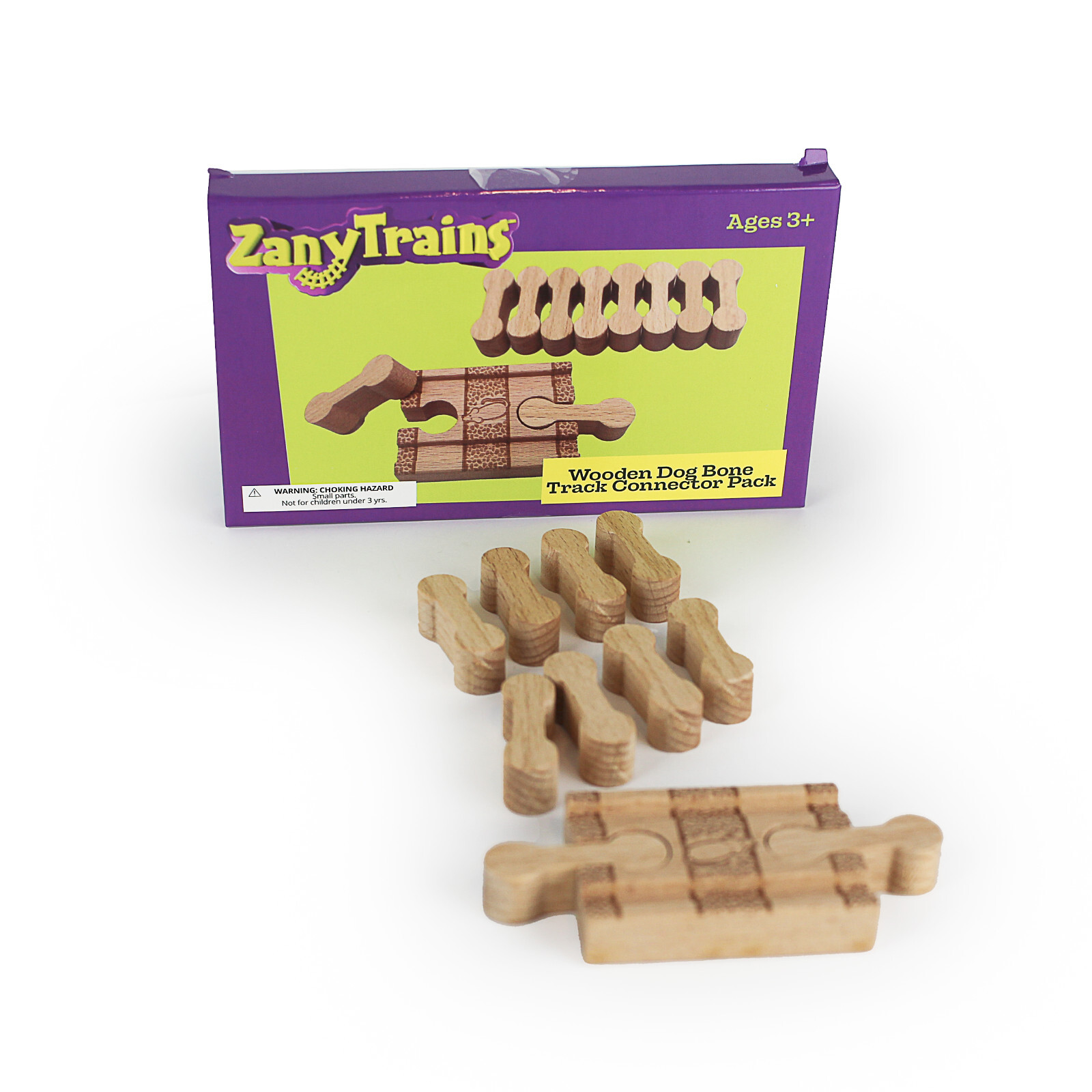11 Pcs Deluxe Wooden Dog Bone Track Connectors For Wooden Railway - Zany Trains