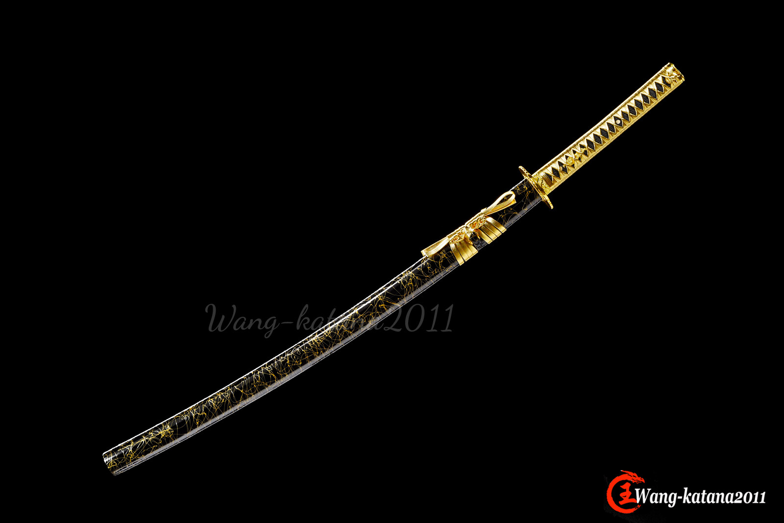 All Gold Katana 1095 Steel Sharp Battle Ready Japanese Samurai Functional Sword