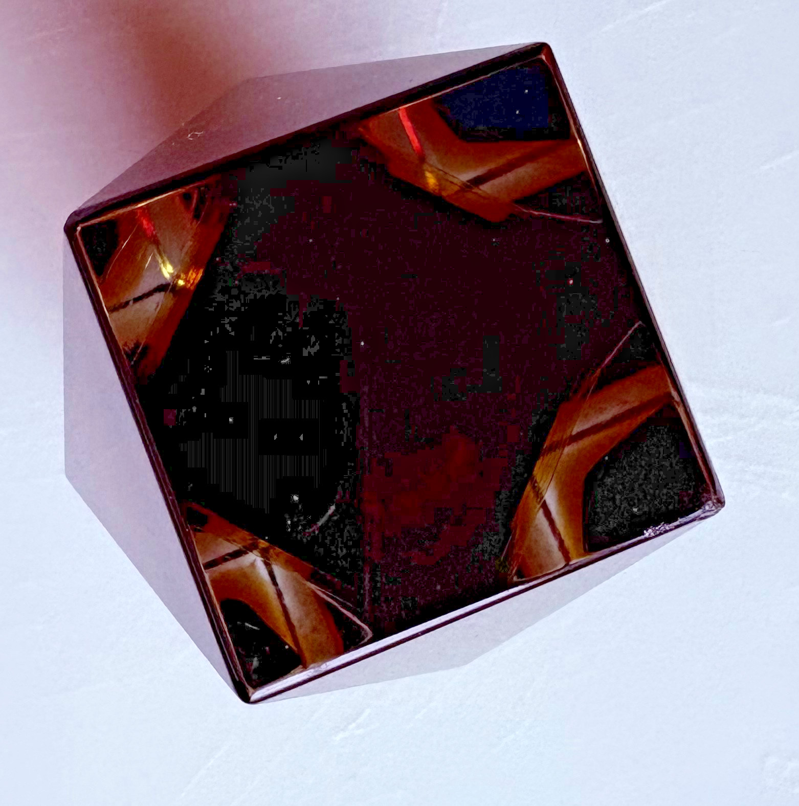 Vintage Luigi Mandruzzato Murano Art Glass Vase Faceted Gem Prism Luminous 6.5"