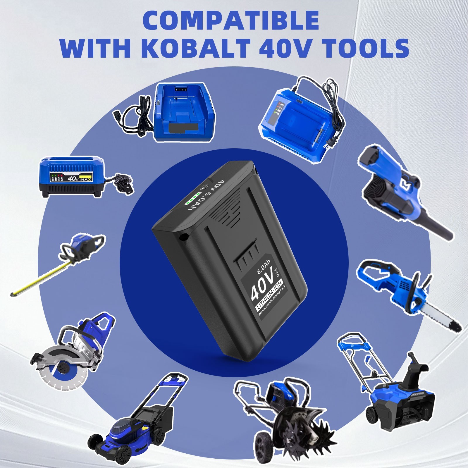 2 PACK For Kobalt 40V MAX 6.0 Ah Extended Run Li-Ion Battery KB540-06 KB440-03