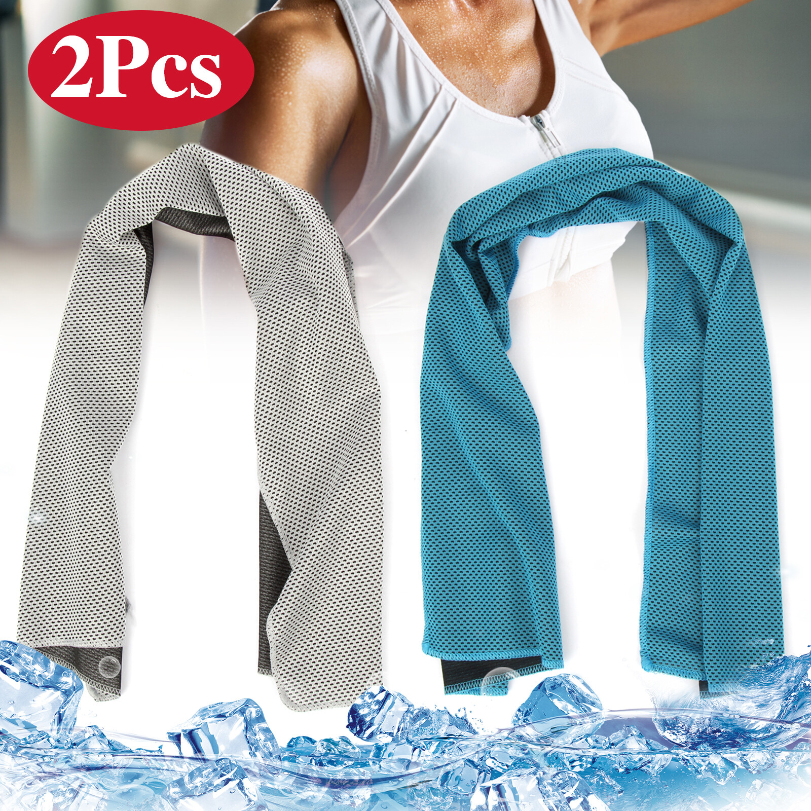 2PACK Cooling Towel Ice Towel Neck Wrap For Sports Running Jogging Gym Chilly