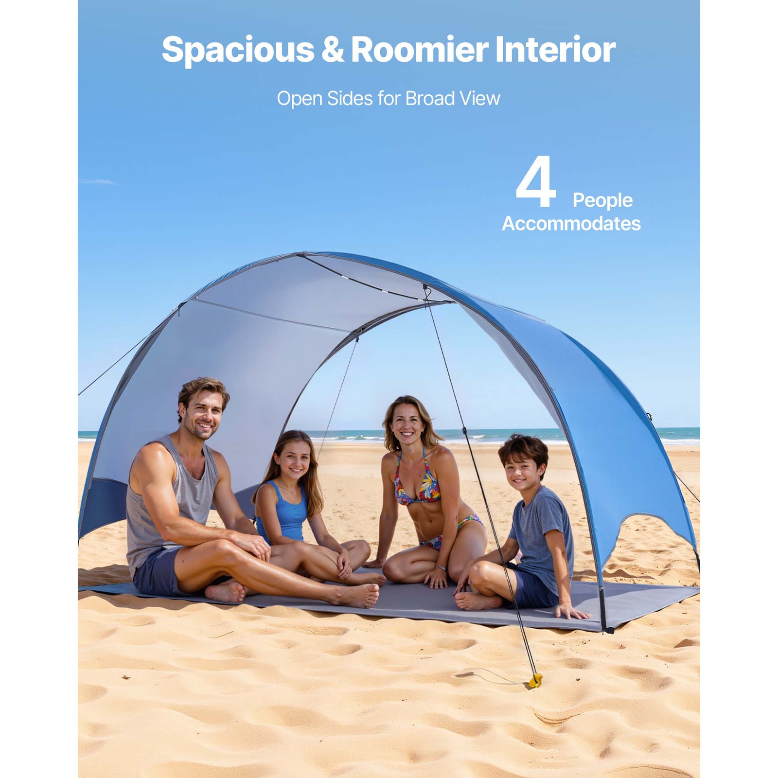 Uimoso Beach Tent Sun Shelter Canopy for 4 People with UPF 50+ Protection