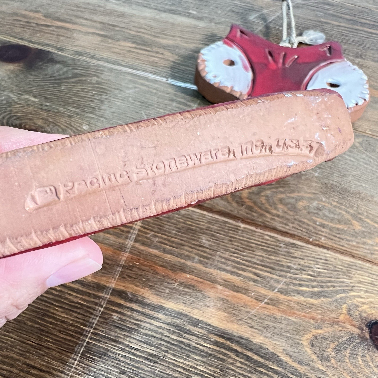 Vintage Pacific Stoneware double-sided Red Fox People Lovers Pottery