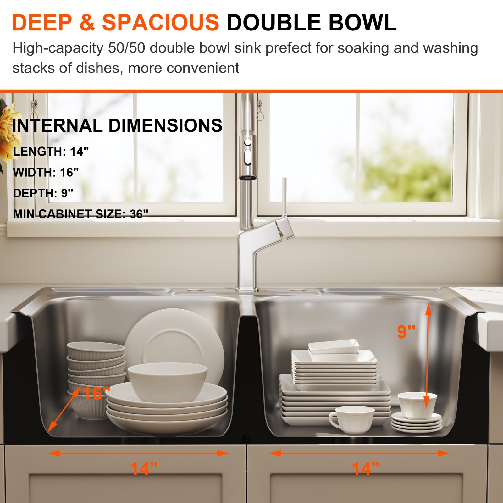 Quikore 33 Inch Topmount Drop In 33x22 Double Bowl 18 Gauge Stainless Steel Sink