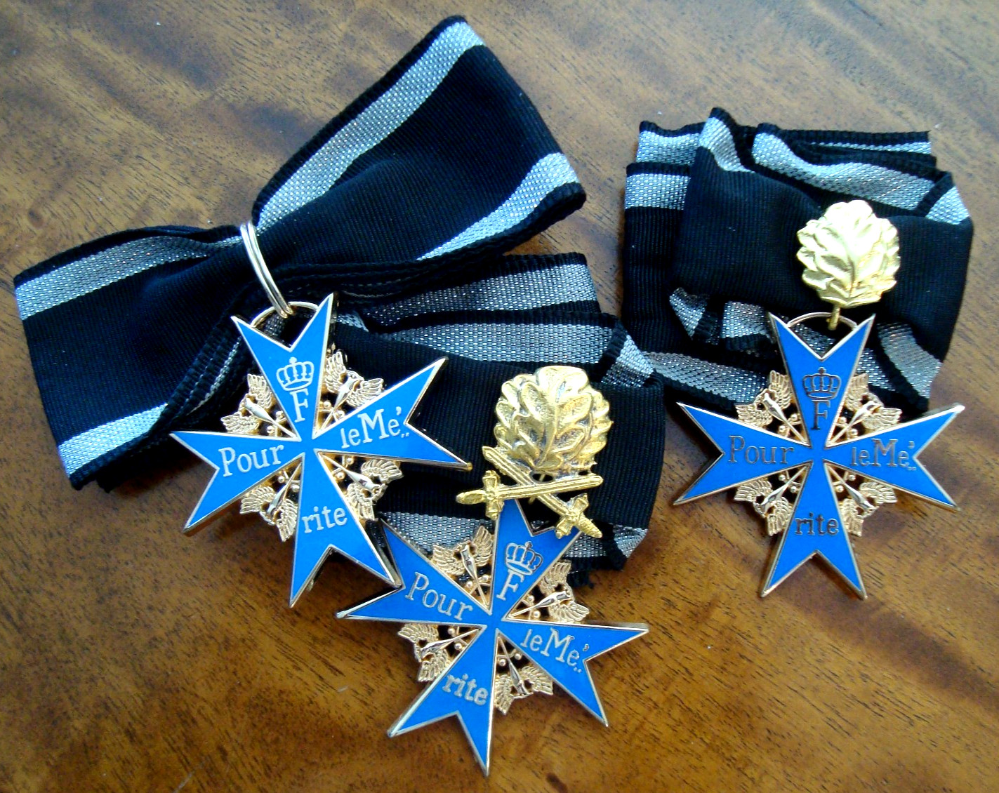 GERMAN POUR LE MERITE "BLUE MAX!!!" SET: ALL 3 LEVELS WITH RIBBONS