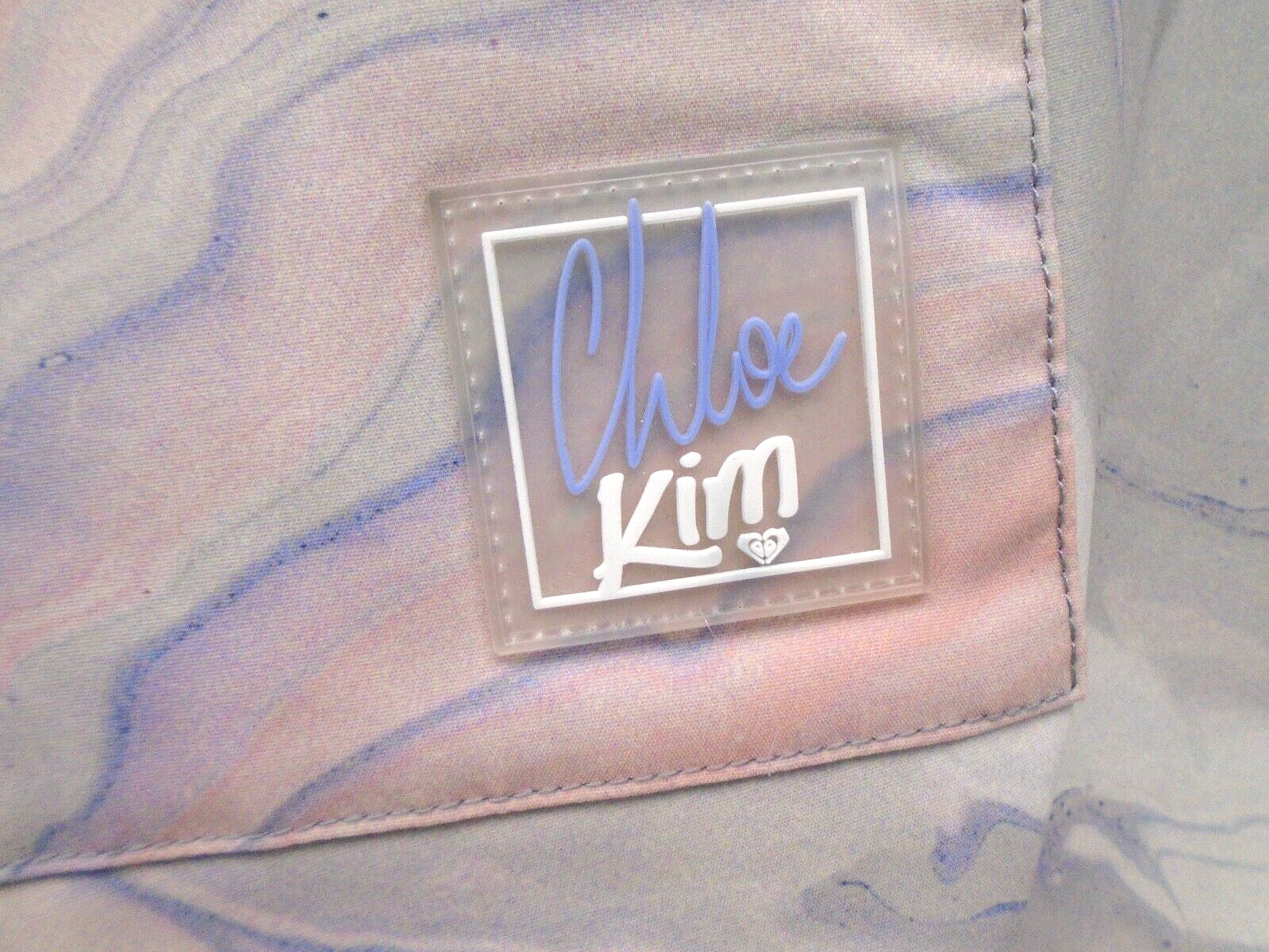 ROXY CHLOE KIM WOMEN'S MEDIUM GRAY / VIOLET MARBLE SKI SNOWBOARD WINTER PANTS