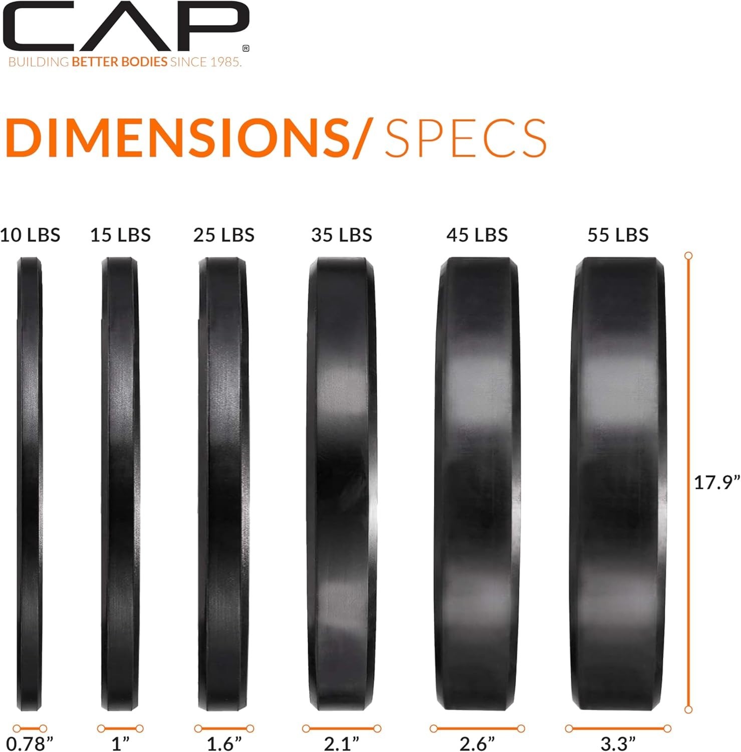 CAP Barbell -Olympic Bumper Plate Weight Set