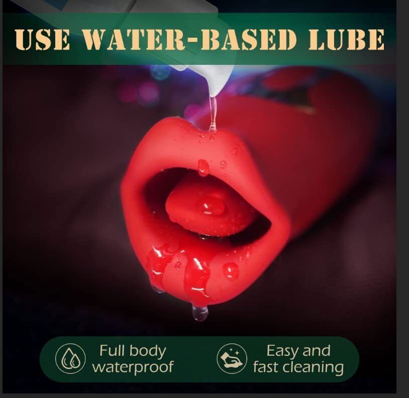 Rose Sucking Vibrator Oral Clit Tongue Licking G-Spot Dildo Sex Toys For Women