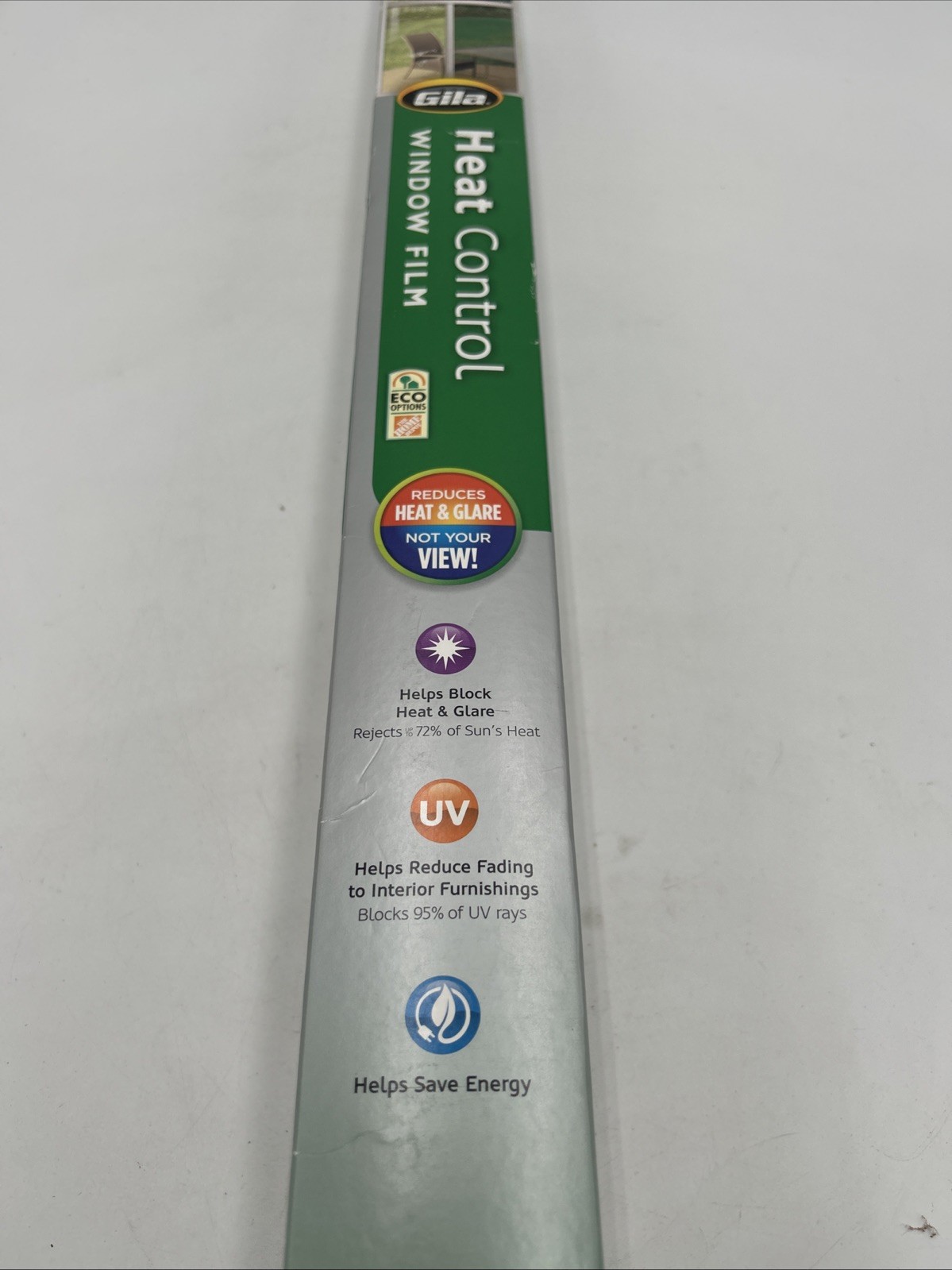 Gila Heat Control Titanium Adhesive Residential DIY Window Film 3ft x 15ft, Gray