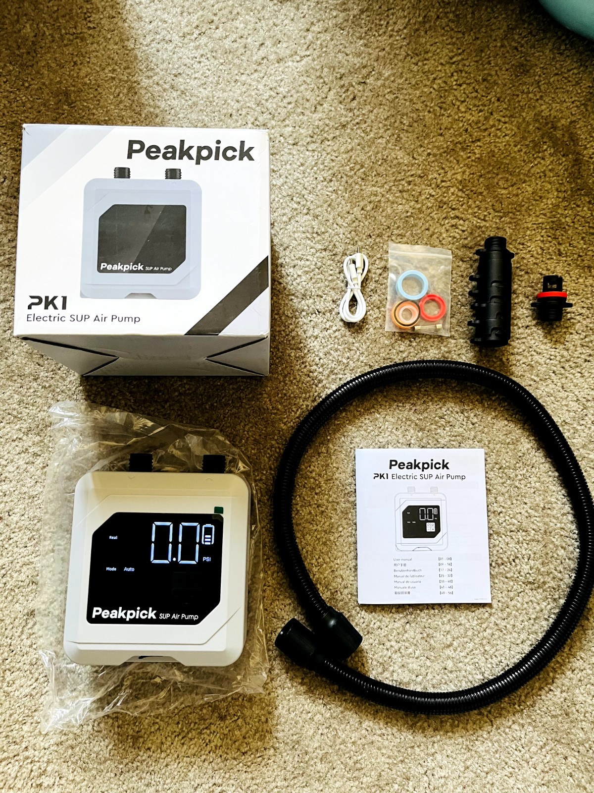 Peakpick 20PSI Electric SUP Air Pump | Inflator for Paddle Board, boat, tent