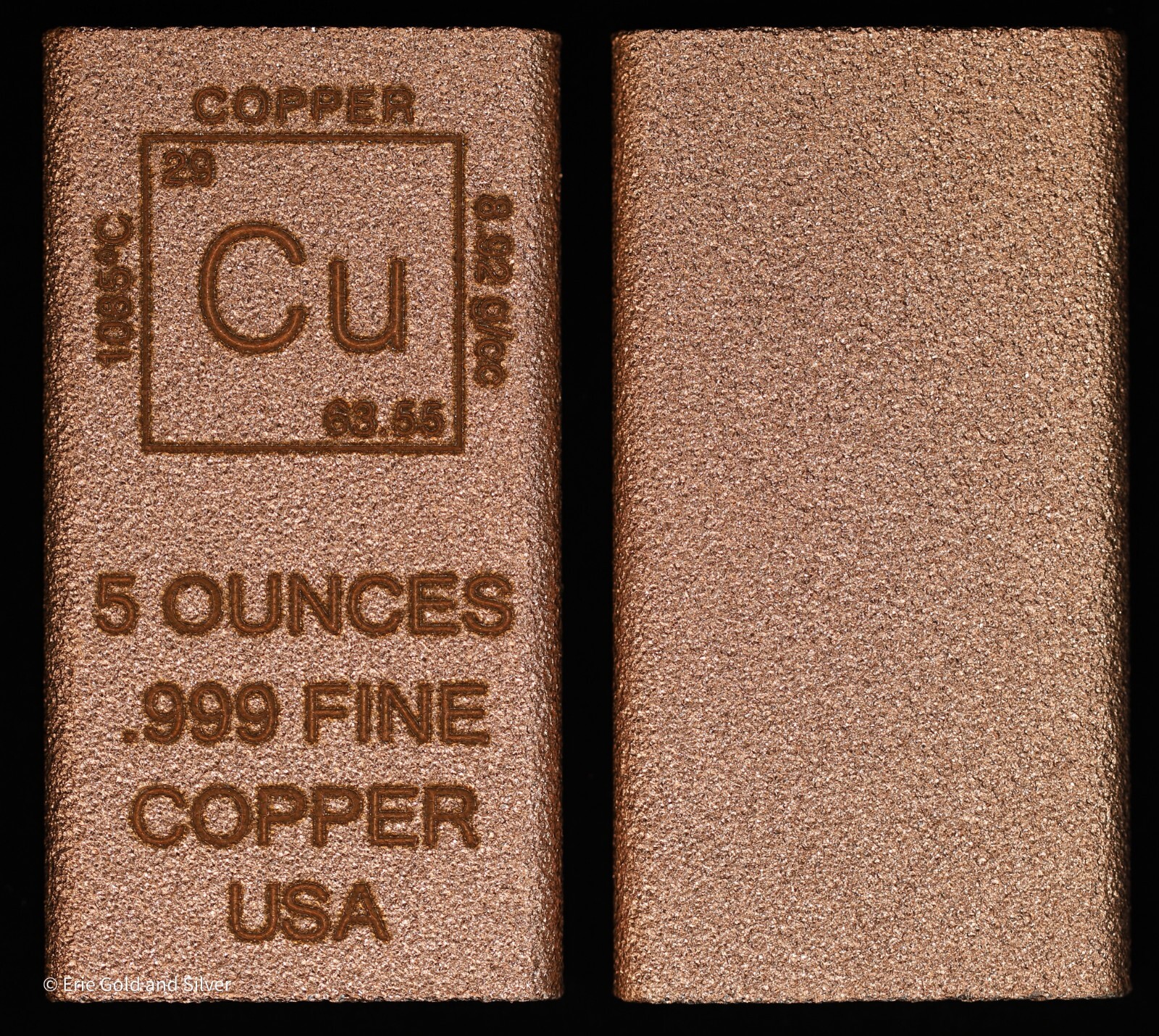 5 oz Copper Bar Element Design Made in USA | Rectangle Ingot Copper Bullion CU