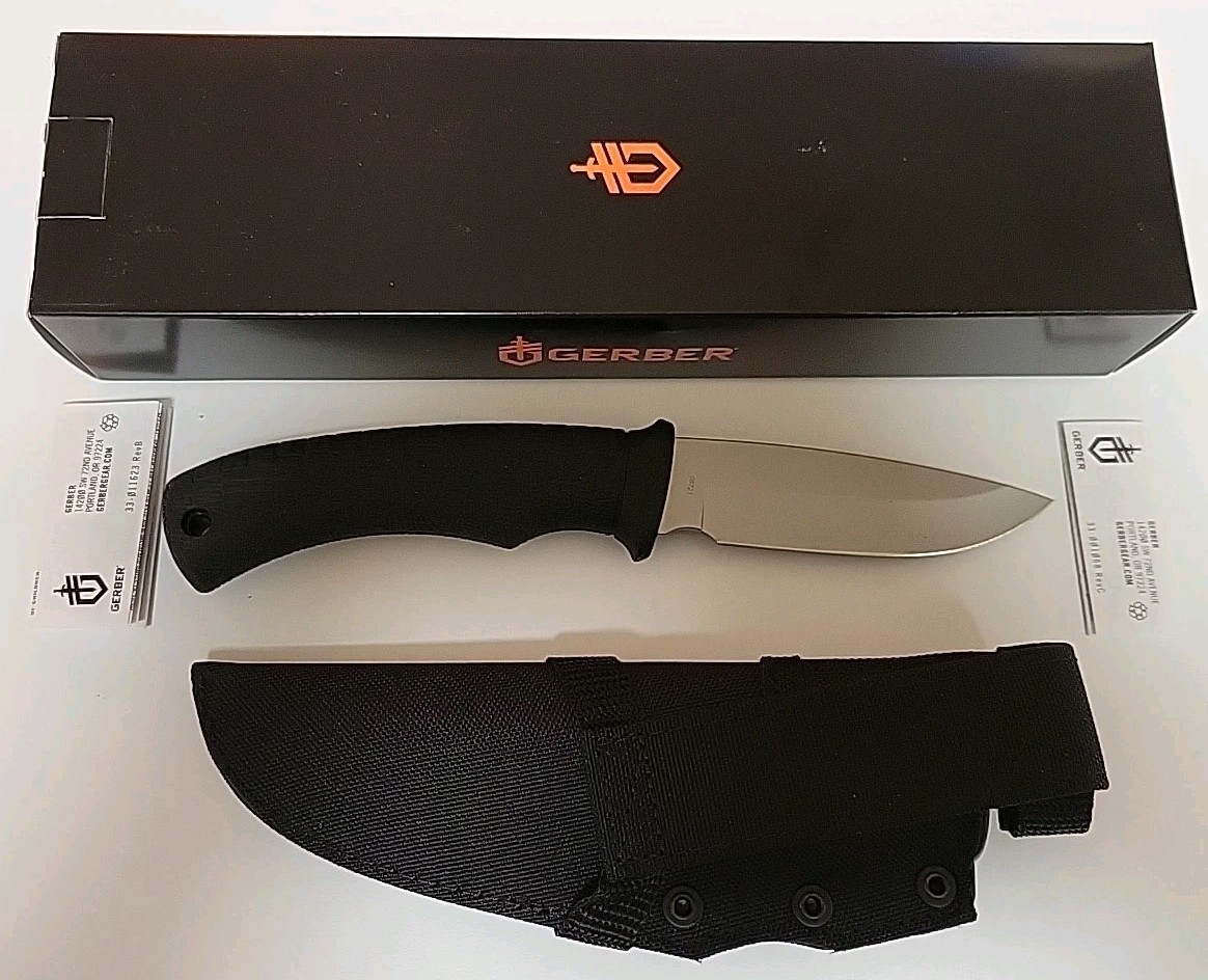 Gerber Gator FIXED BLADE Drop Point Fine Edge w Sheath 06904N BRAND NEW MADE USA