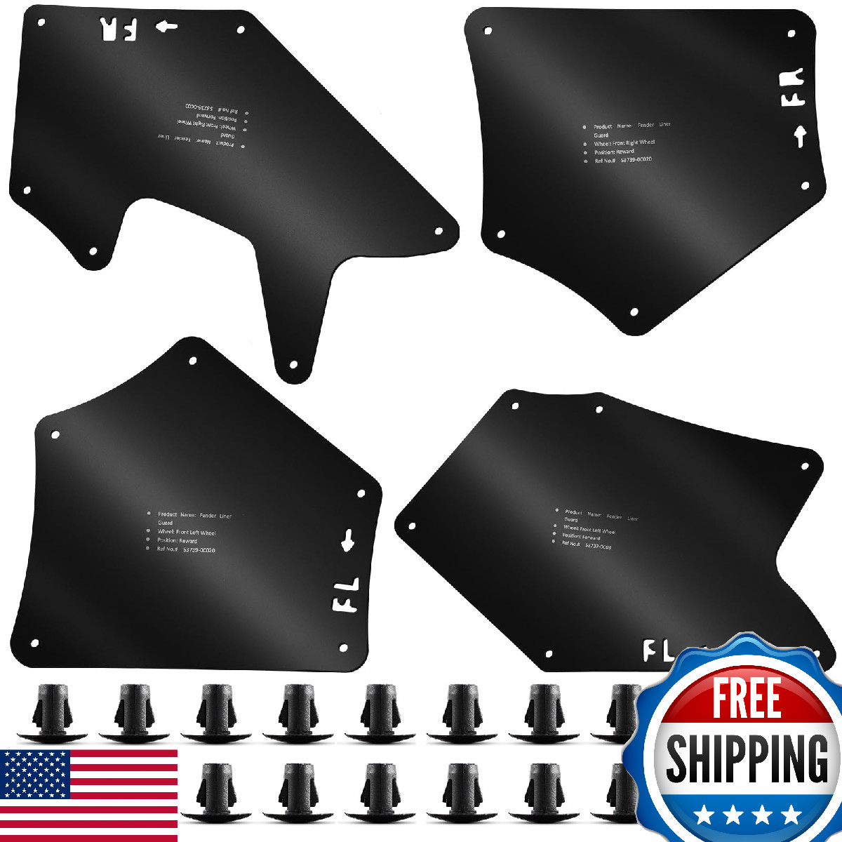 Toyota Tundra Sequoia Fender Liner Splash Guard 07-20 Wheel Well Set 53737-0C030