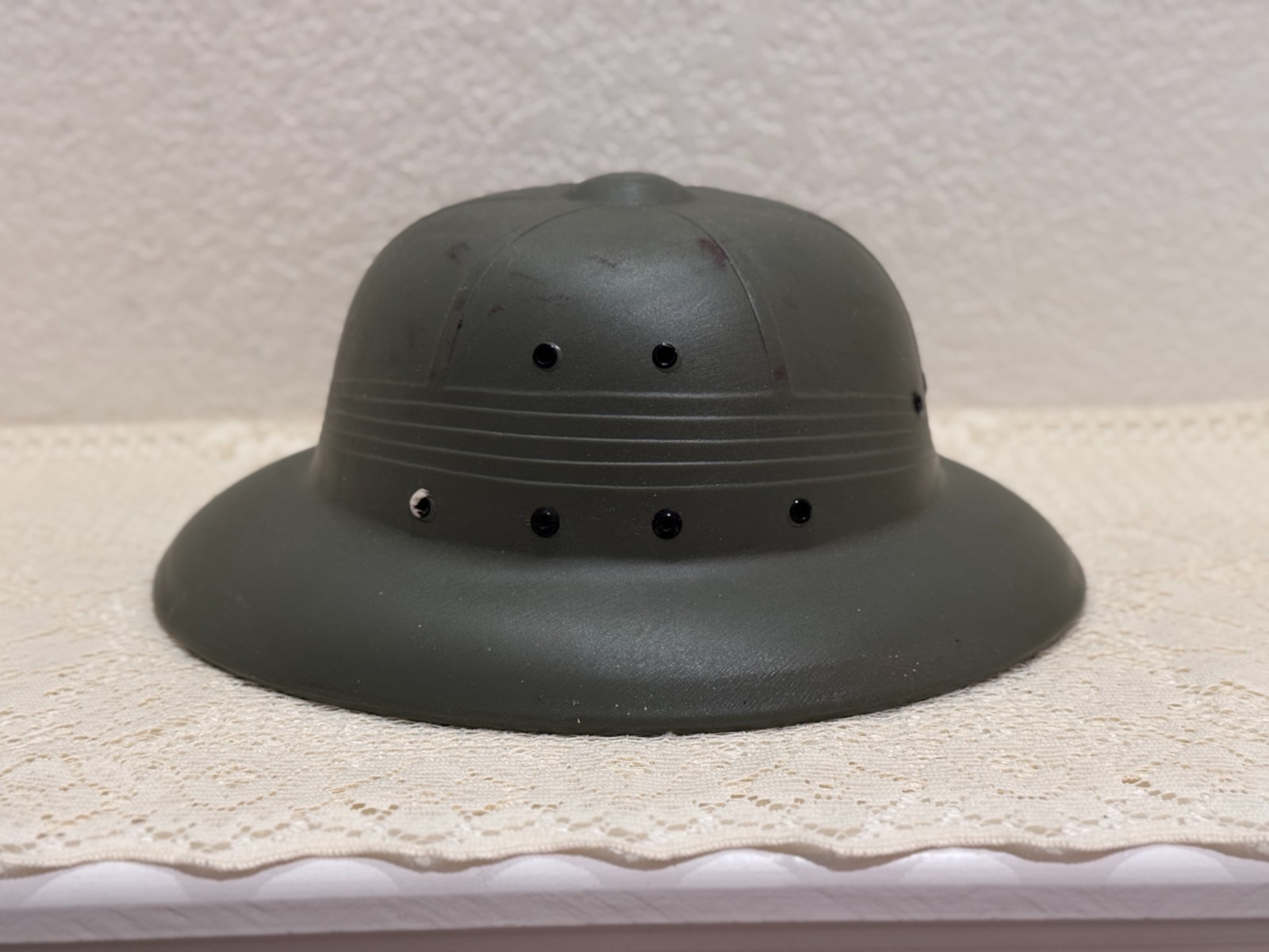 Vtg Mail Carrier Pith Helmet Safari Style Plastic Adjustable Hat Made USA