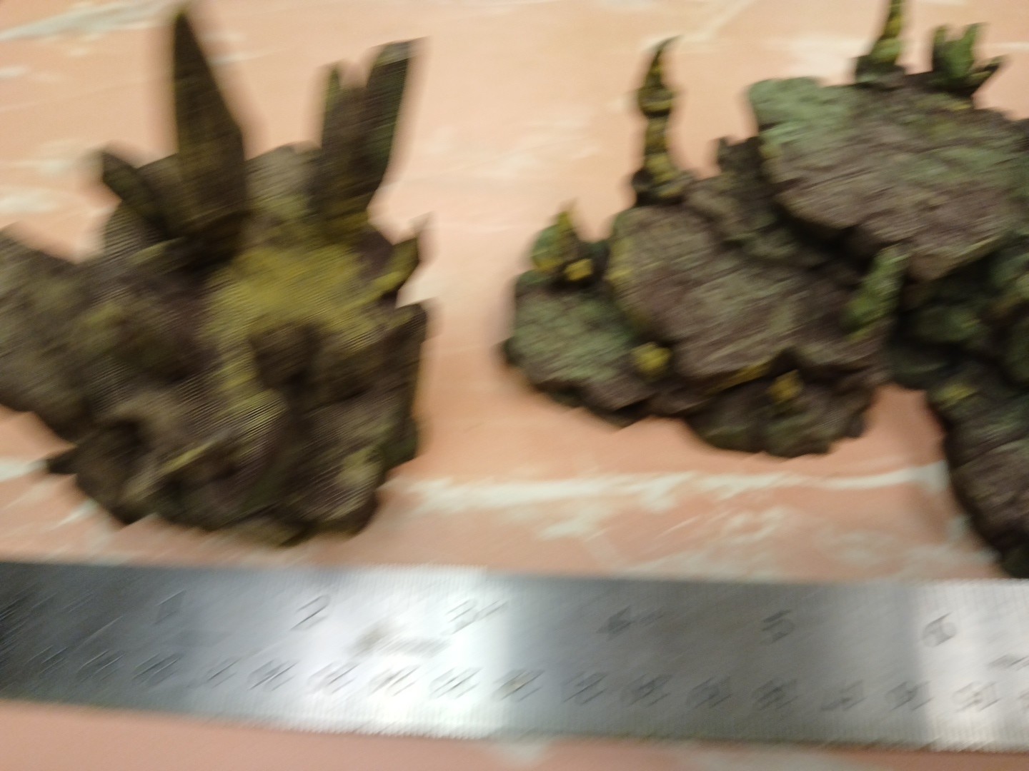 Tabletop Wargaming Terrain -Painted Badlands Hills Set Plastic 4 Pieces 40K #A