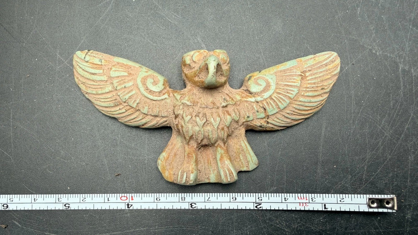 Blue Calcite Tula Hidalgo PreColumbian Eagle Aliencarvings Ojuelos