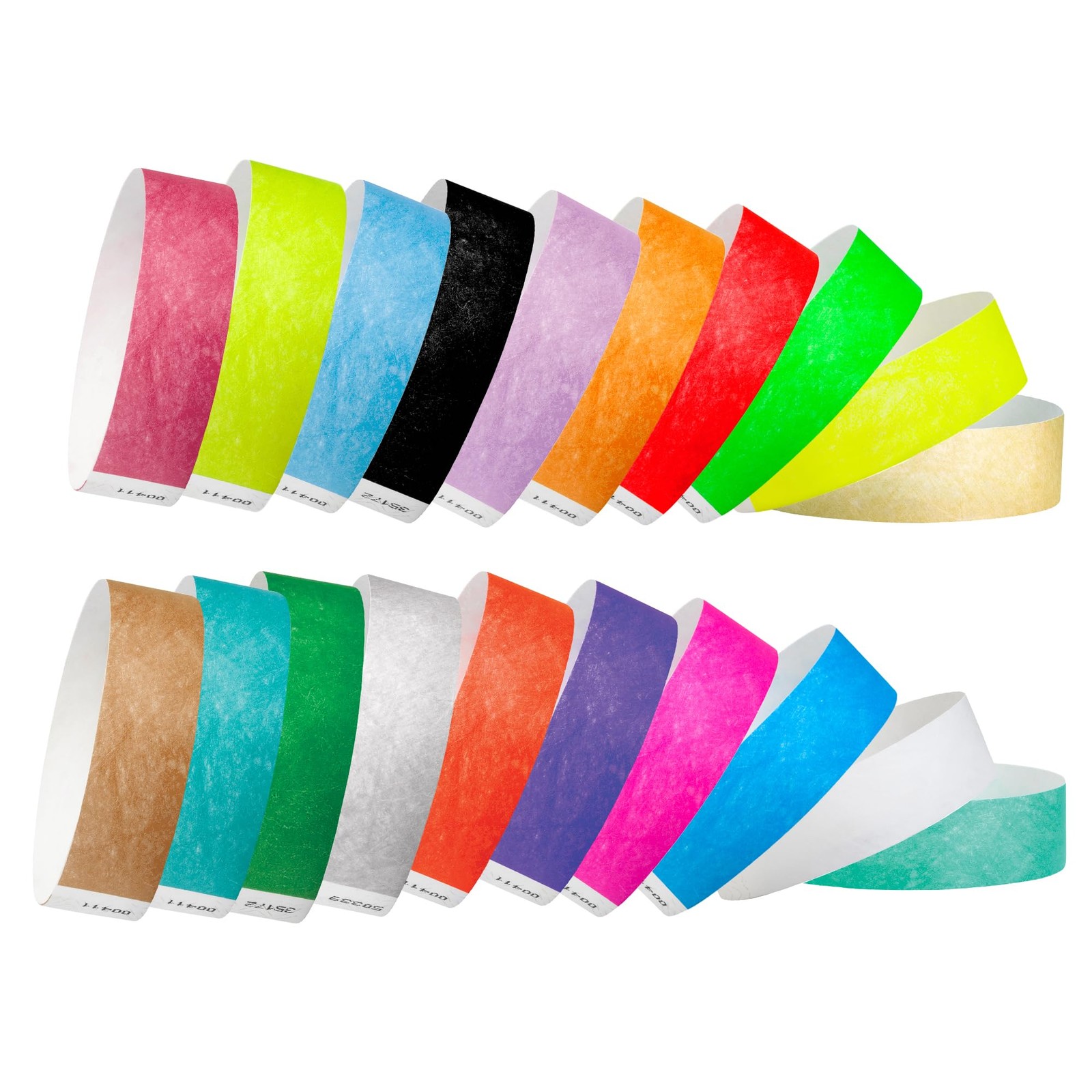 200 WristCo Tyvek Wristbands for Events, 200 ct., 20 Color Variety Pack