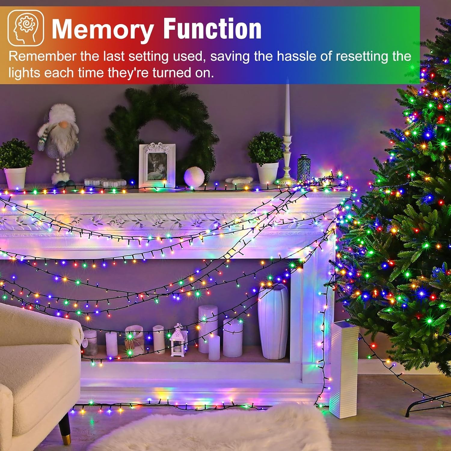 Multicolor Christmas String Lights 200/300/500 LED Christmas Lights Waterproof