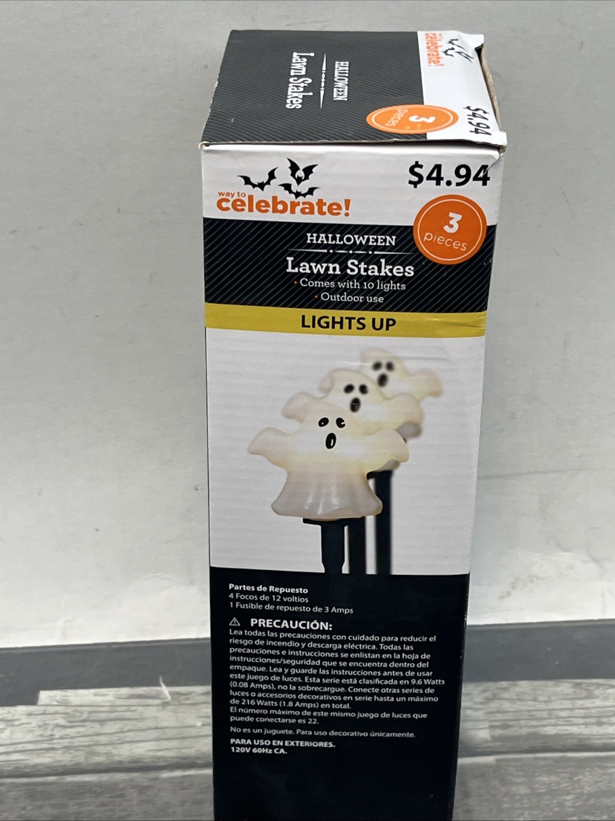 Way To Celebrate Ghost Lawn Stakes 3 Piece Lights Up, Outdoor. {89}.