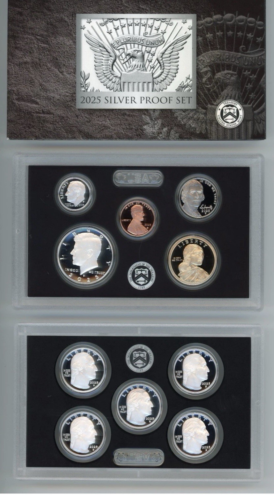 2025 US United States Mint Silver Proof 10 Coin Set 25RH S LAST PENNY + QUARTERS