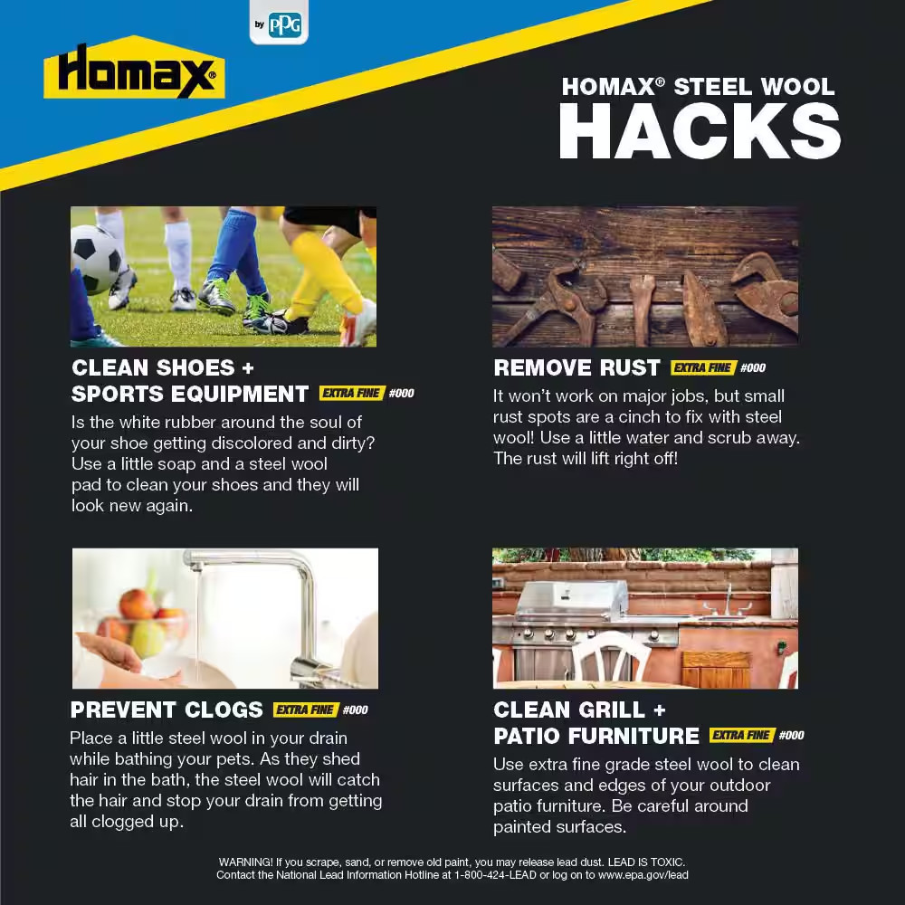 NEW Multi Grade Steel Wool 12 Pads Coarse Medium Fine for Surface Prep Work