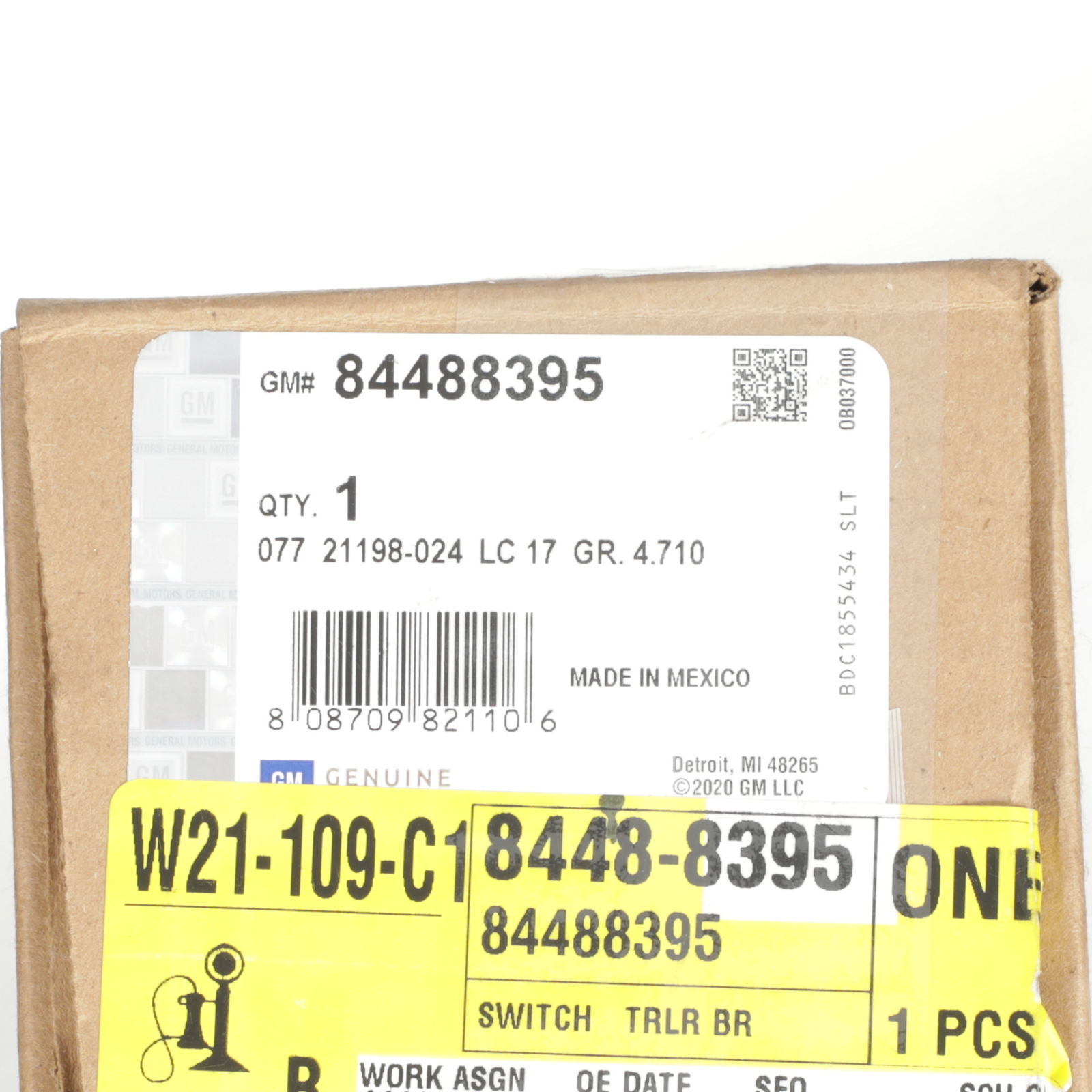 OEM NEW 2019-2022 Sierra Silverado Trailer Brake Control Switch 84488395