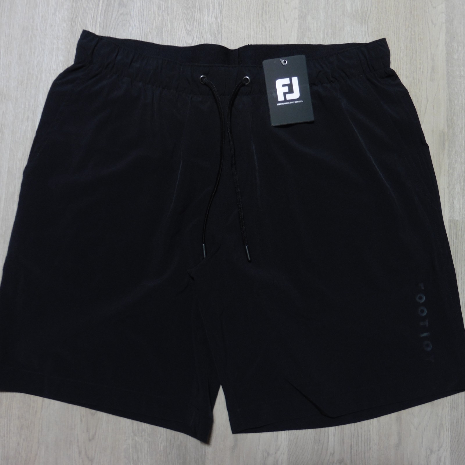 FOOTJOY Mens M L XL 2XL SHORTS BLACK GOLF WORKOUT TRAINING 8" POLYESTER SPANDEX