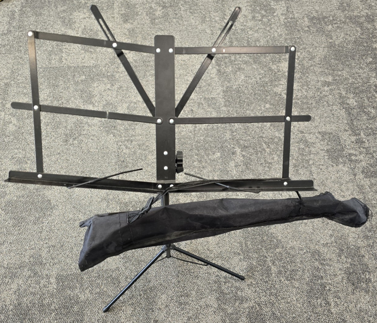 Folding Metal Sheet Music Stand Black Adjustable Tripod Portable