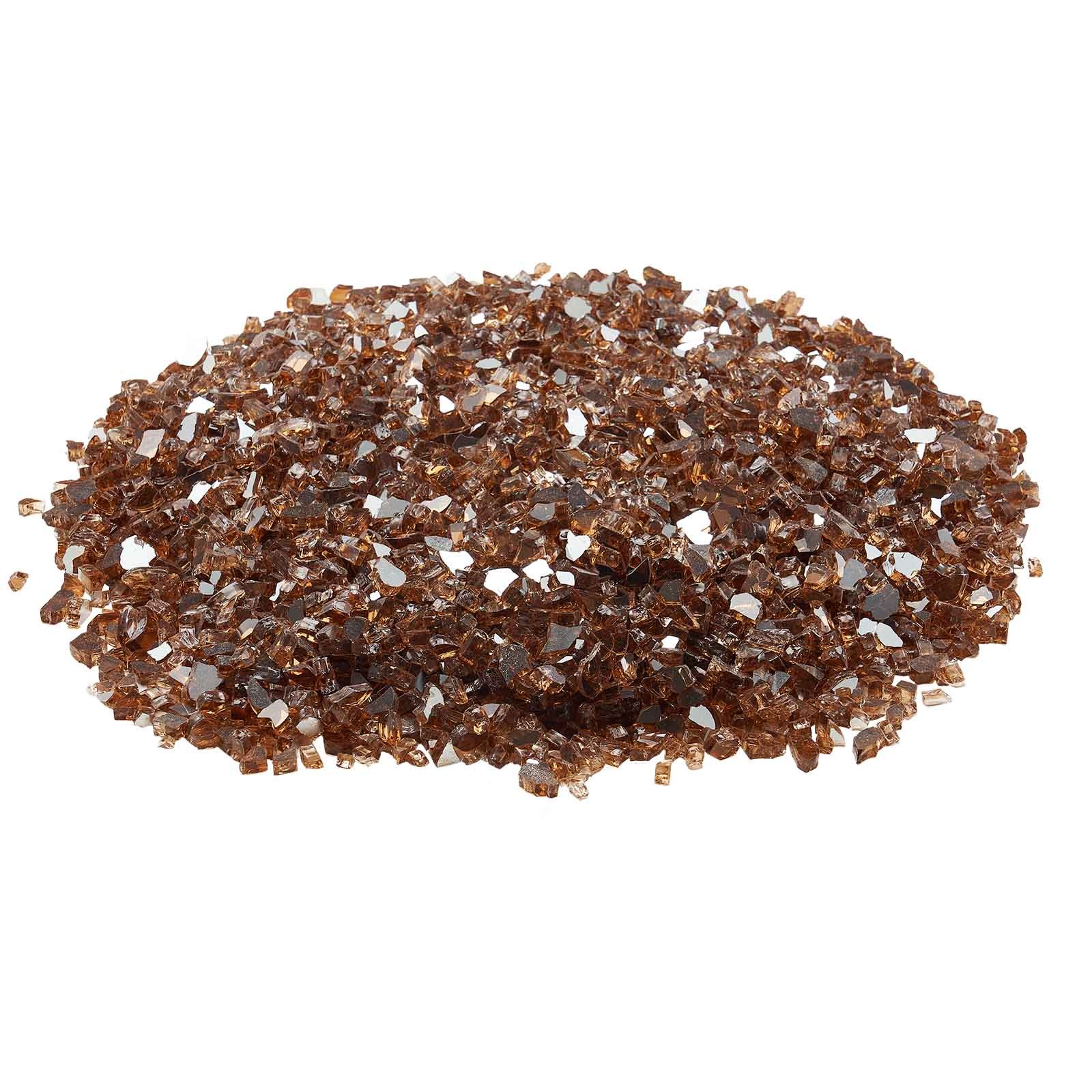VEVOR 10 LBS Fire Glass 1/4-Inch Fireplace Glass Rocks for Fire Pit Table Copper