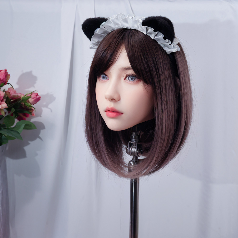 Adult Multifunctional Mannequin Head with Long White Wavy Hair, Odorless Synthet