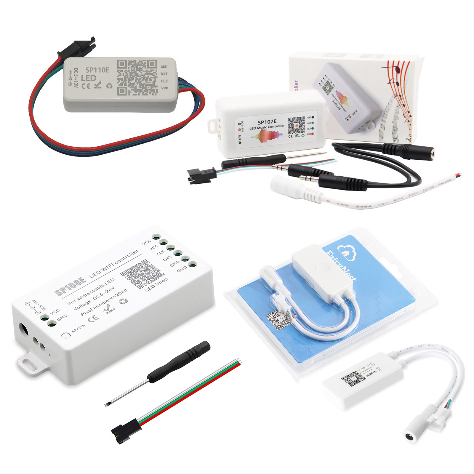 Wifi LED Music Controller SP107E SP108E SP501E SP110E For WS2811 WS2812B DC5-24V