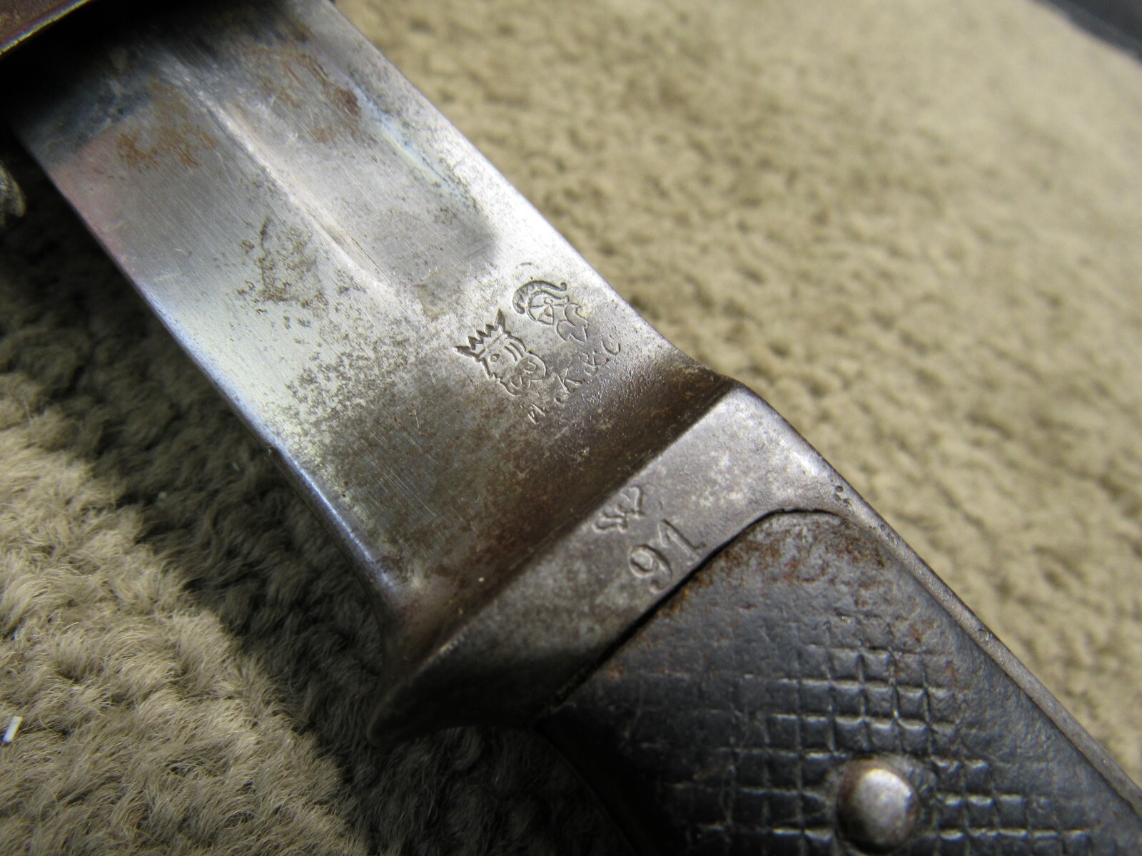 Danish M1889 Krag Jorgensen Bayonet w/ Scabbard Dated 1891 WK & C Mfg