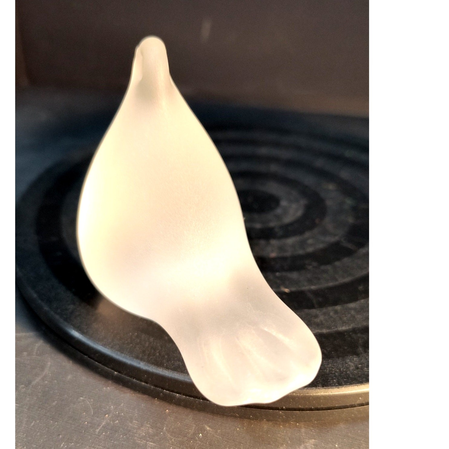 154. Frosted glass Bird Figurine