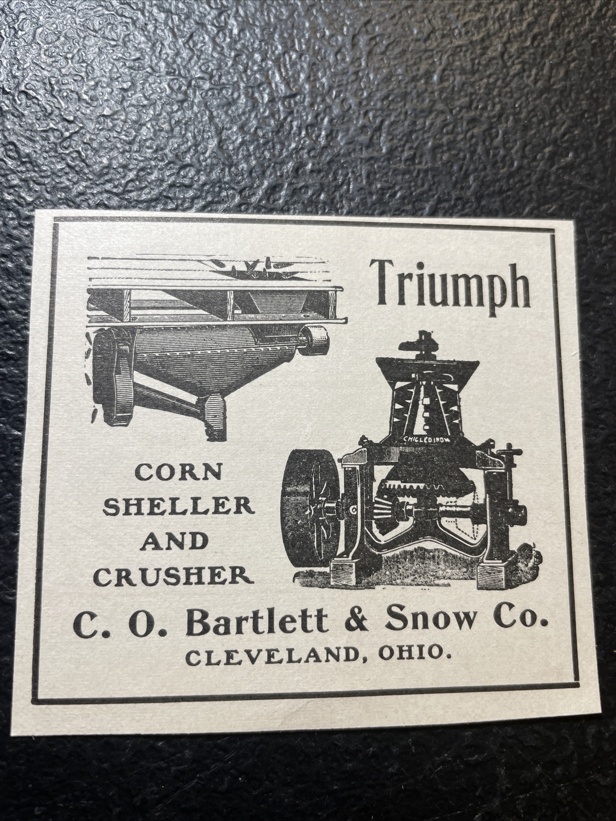 1902 Triumph Coen Sheller & Crusher Industrial Advertising - Cleveland - Ohio