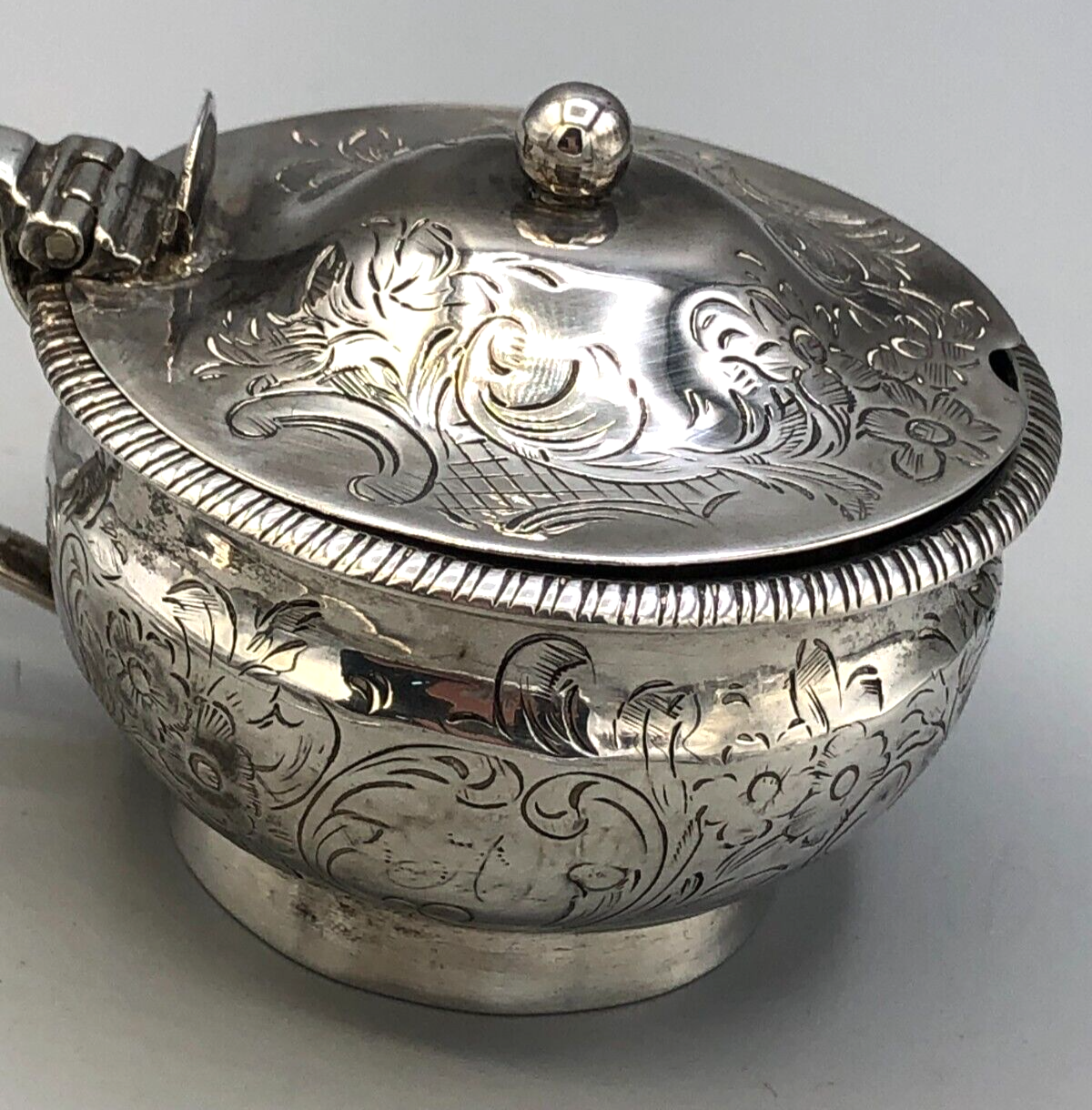 Antique Sterling Silver small Sauce Dish with Spoon, London England, circa 1798