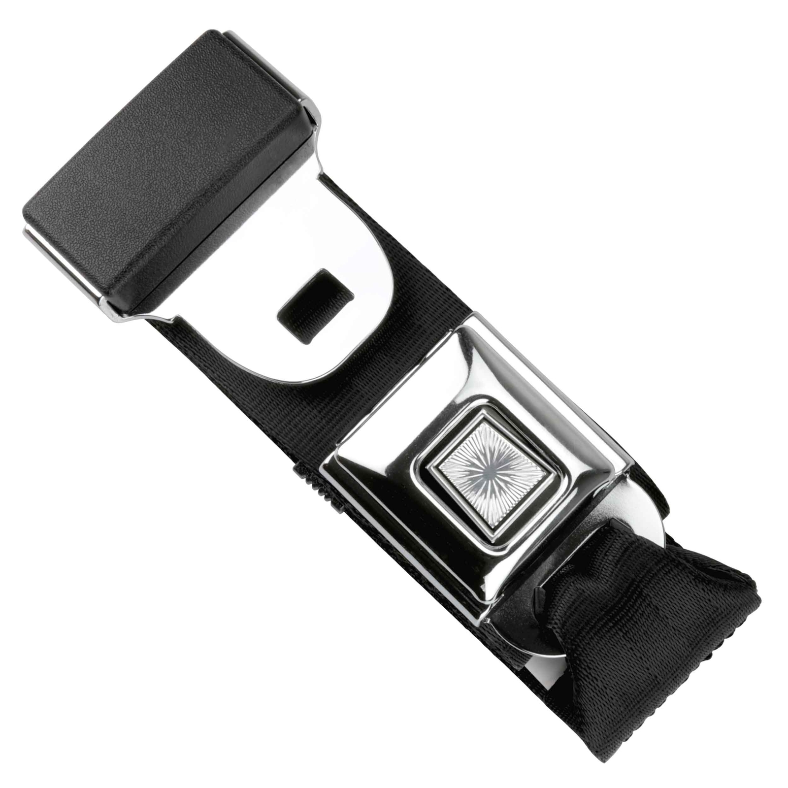 RetroBelt Black Pushbutton Lap Seat Belt 60" No Hardware Seatbelt Safety Classic