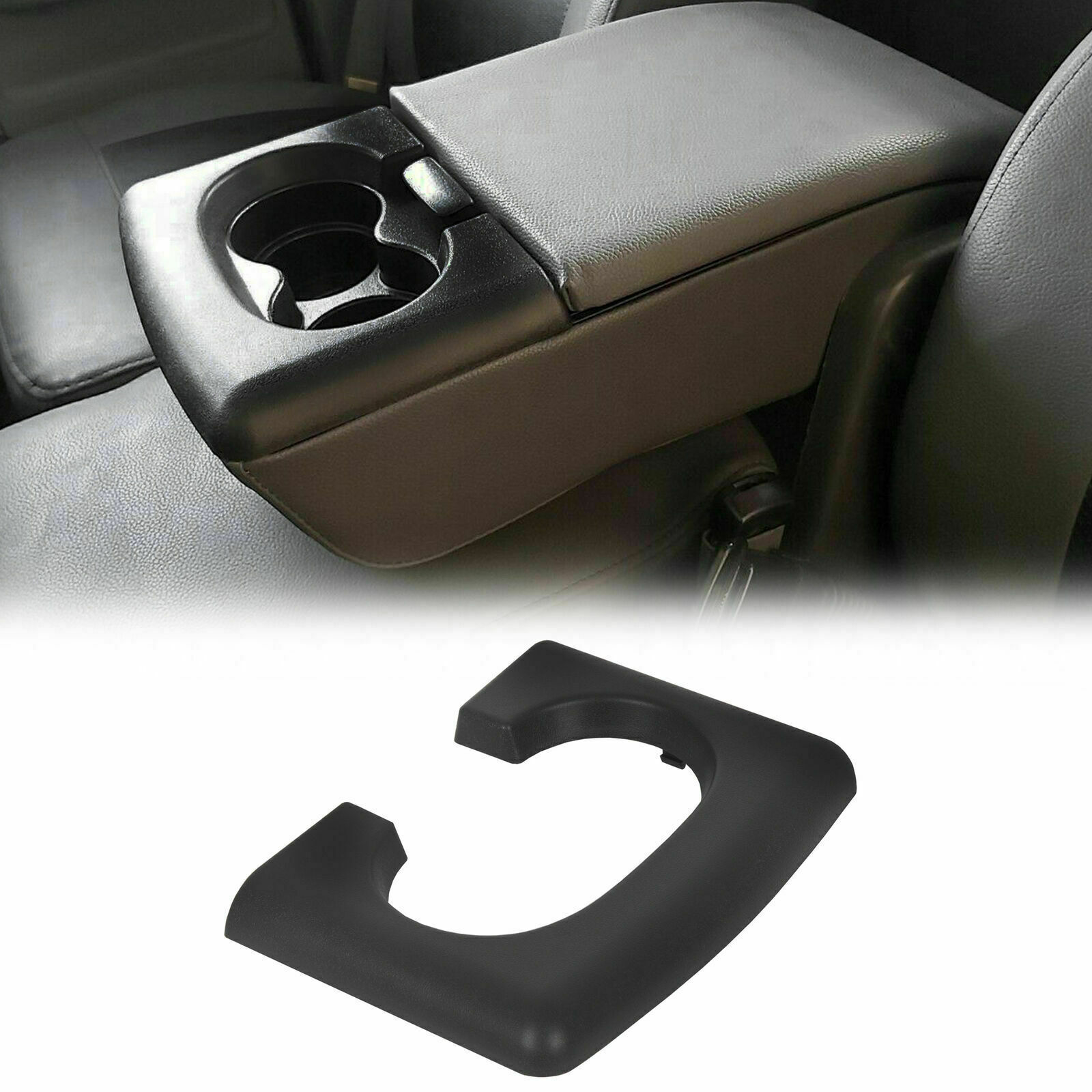 For Ford F150 2004-2014 Black Center Console Cup Holder Armrest Cover Pad Trim