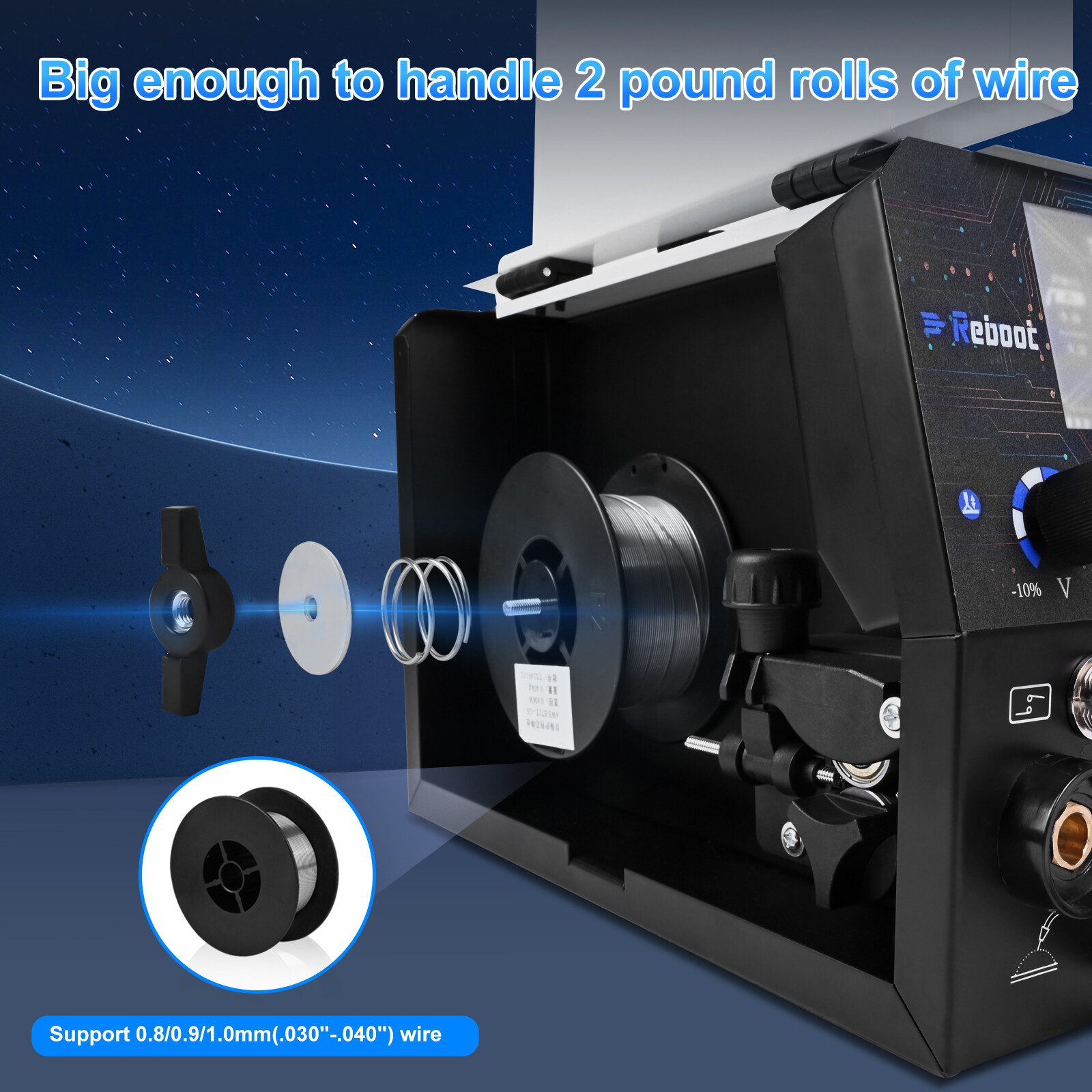 Reboot 200Amp MIG Welder 120V 240V 5 in 1 Welding Machine Multiprocess Large LED